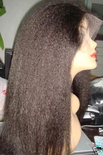 Full Lace Cap 100% Indian Remy Human Hair Wig 14 kinky  