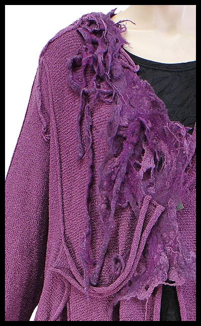 ZUZA BART big boxy wool boucle crazy felt collar cardigan XL/XXL 