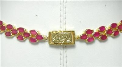 12,995 18k, 14k gf Mada Ruby Necklace,bracelet & earrings Gold, 3 