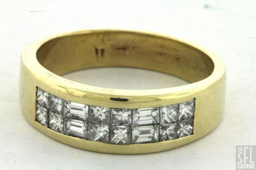 HEAVY 18K GOLD 1.56CT VS/F DIAMOND MENS BAND RING SIZE 10.25  