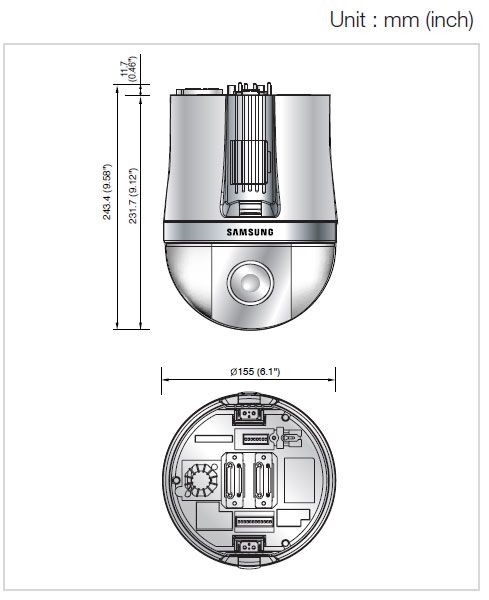 Samsung 37x PTZ Zoom Pan/Tilt Dome CCTV Camera SPD 3700  