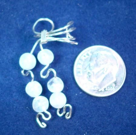 Moonstone Sterling Silver Wire Wrap Ear Cuff/Vine#277  