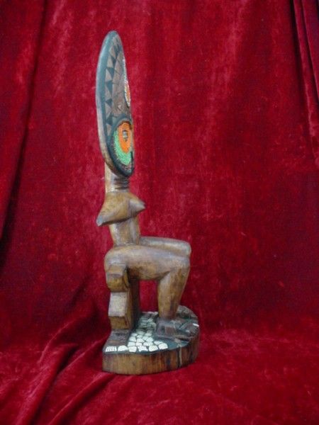 23 WEST AFRICAN FERTILITY STATUE Wood Carved GHANA WOW  