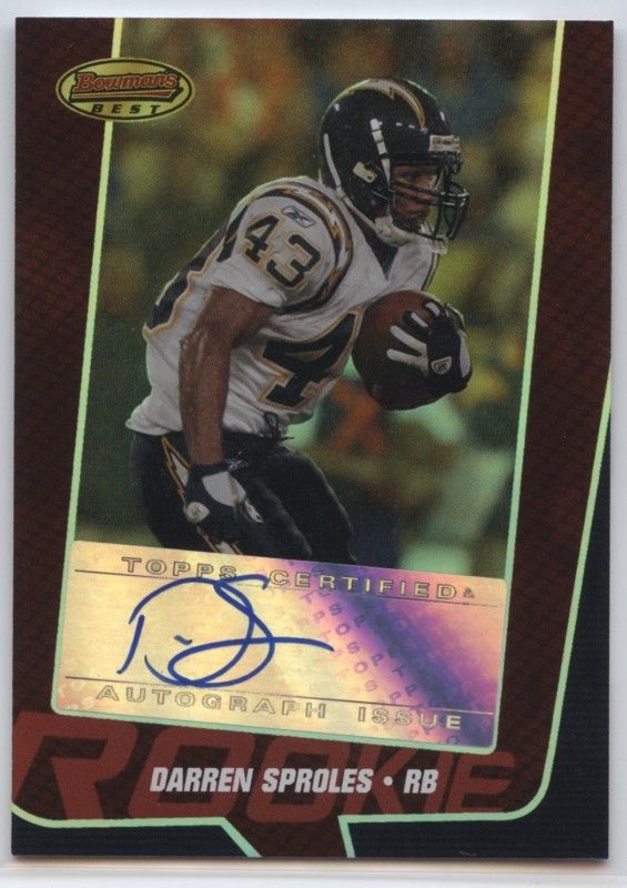 2005 Bowmans Best RED AUTO #141 Darren Sproles RC /199  