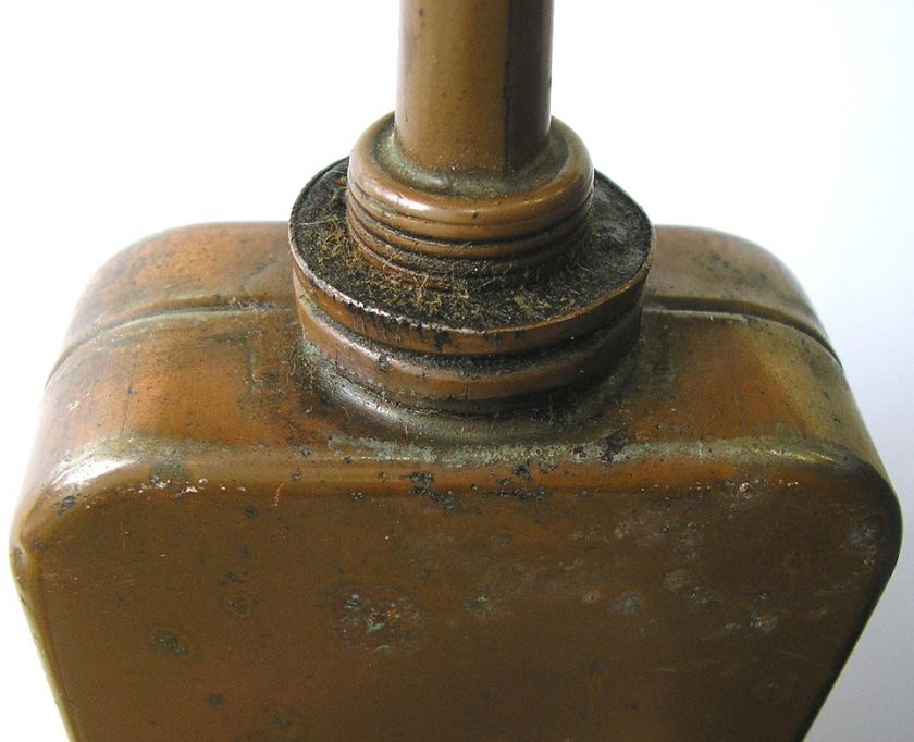 COPPER OIL CAN OLD FRENCH ANTIQUE CIRCA 1900 1910  