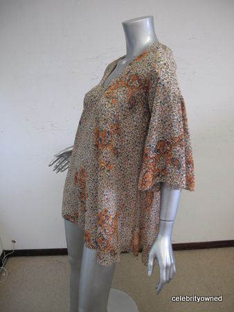 Karen Zambos Vintage Couture Pasiley V Neck Tunic P  