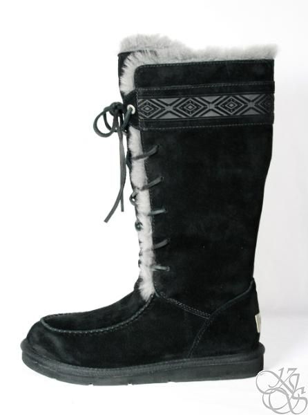 UGG Australia Tularosa Black Fur Womens Winter Boots 3331 New size 10 