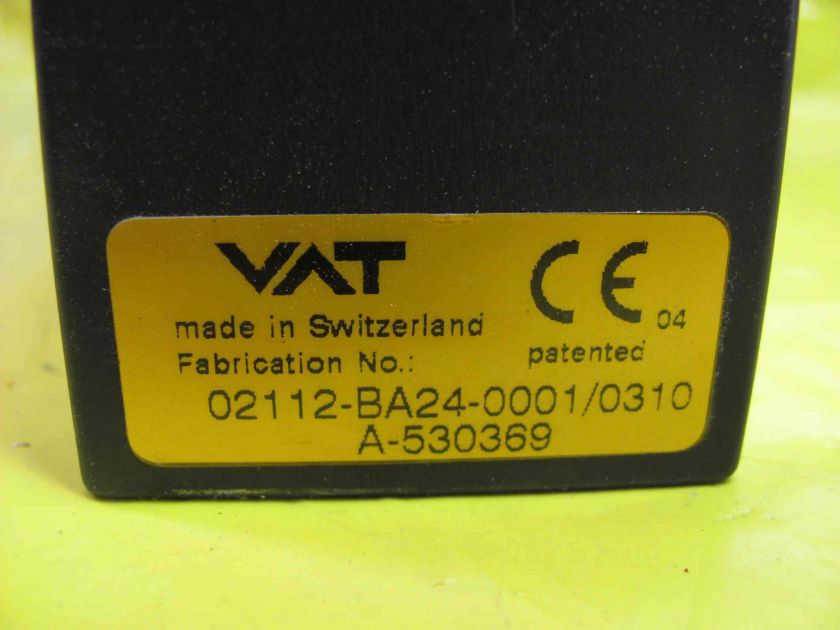 VAT ASM Epsilon 3000 Transfer Valve 02112 BA24 0001  
