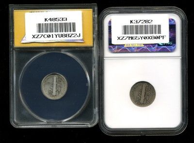 COMPLETE SET OF MERCURY DIMES certified 16D & 21D  