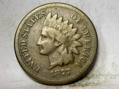 1877 VG INDIAN HEAD SMALL CENT ID#I742  