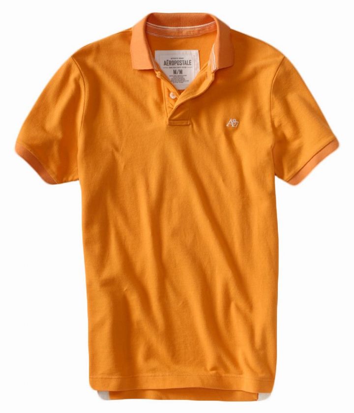 Aeropostale mens solid A87 polo shirt   Style 3000  