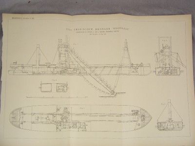 18 ENGINEERING Boat Bridge Rail ENGRAVINGS 1883 13x20  