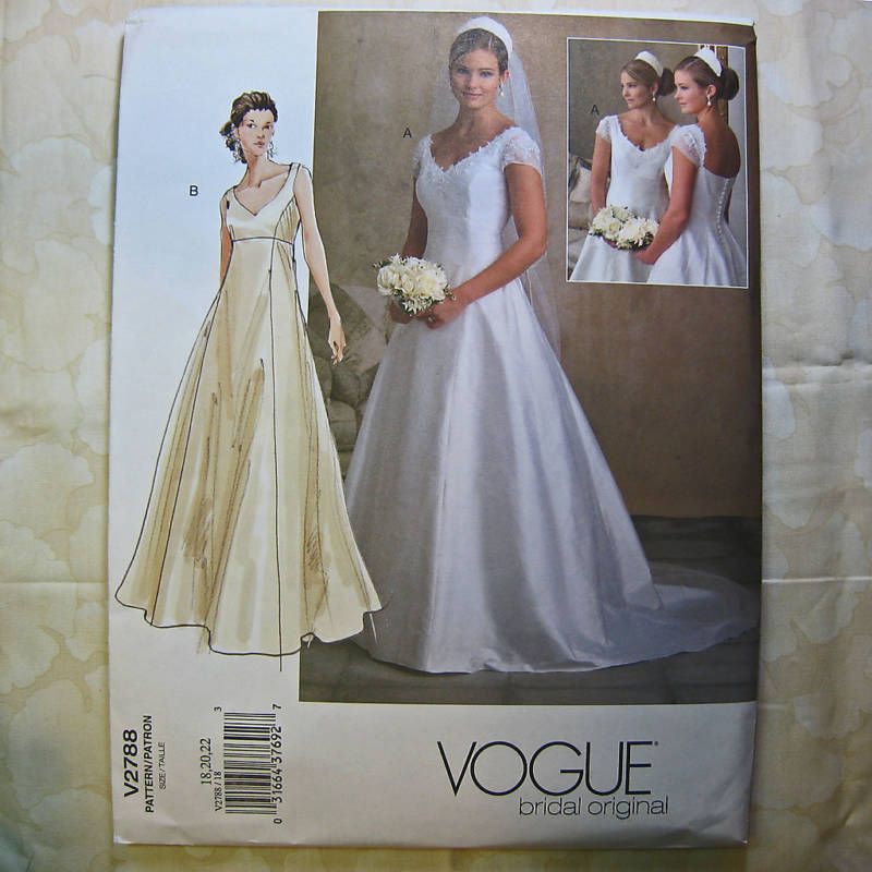 Vogue 2788 Designer Bridal Gown Wedding PATTERN Sz18 22  