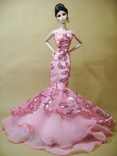 Eaki Evening Clothes Dress Outfit Gown Silkstone Barbie Fashion 