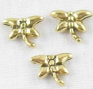 Free Ship 150pcs Gold Tibetan Silver Dragonfly Spacer 8.5x6.5mm 