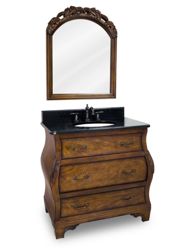 Walnut Bombe Vanity 30INCH 34INCH 36INCH Traditional  