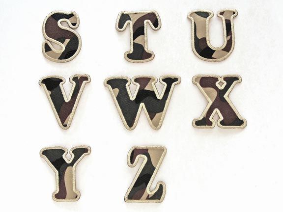 Camouflage Letter, Iron On Patch/Applique camo alphabet  