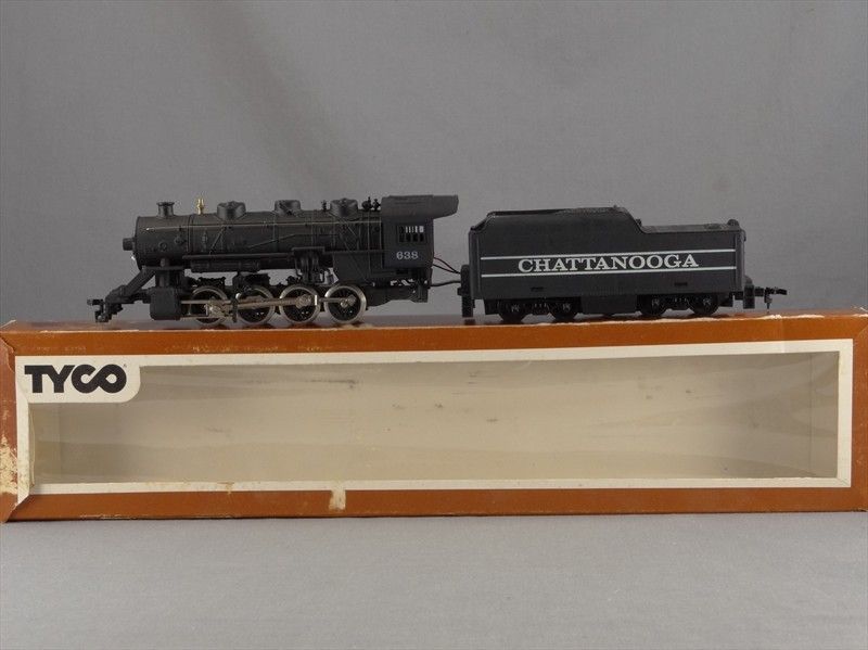 DTD TRAINS   HO SCALE   TYCO CHATTANOOGA #638 0 8 0 STEAM ENGINE 