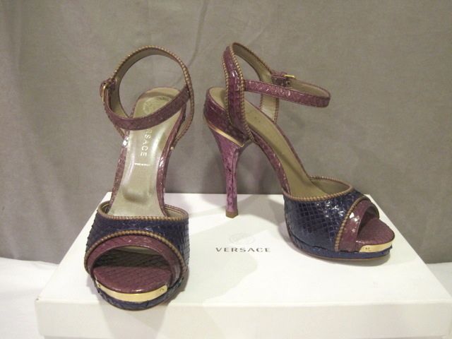 Gianni Versace Python Platform Sandals Shoes 38 8  