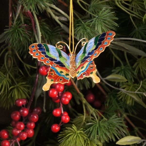 NIB 4396C Cloisonne Decorative Butterfly Ornament  