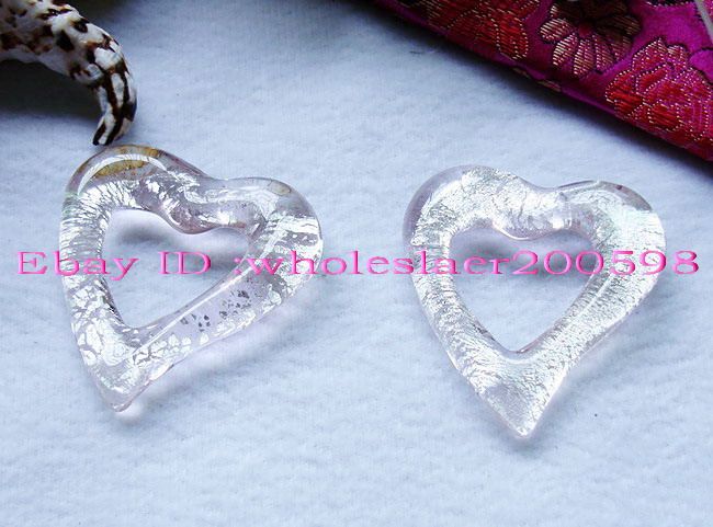 WHOLESALE 12PCS Heart 48*50MM Lampwork Glass Pendants  