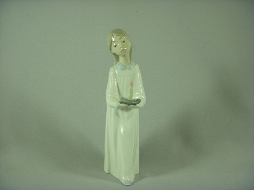 LLadro Girl with Candle Glazed Figurine 4868  