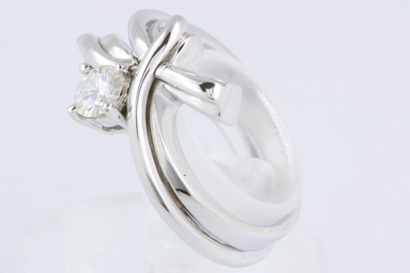 Platinum Moissanite Solitaire Engagement Ring 1.90 Ct Round Wedding 