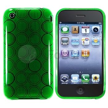 GREEN GEL HARD SKIN CASE COVER for IPHONE 3GS 3G S+LCD  