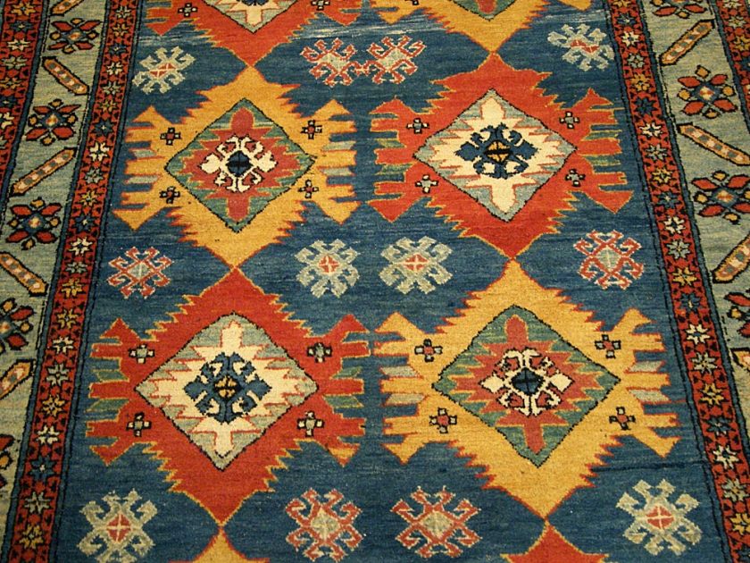 5x7 Beautiful Handmade Vegetable Dye Wool Kazak Rug  