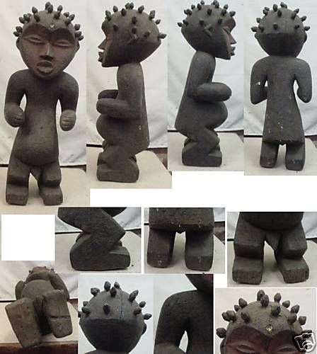 AFRICAN ART MAMBILA STATUE #C 18.5 6LBS NIGERIA  