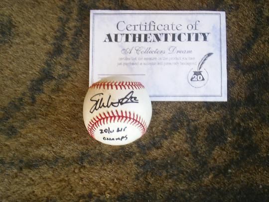 SIGNED SF GIANTS ELI WHITESIDE MLB GAME BALL W/INSC COA  