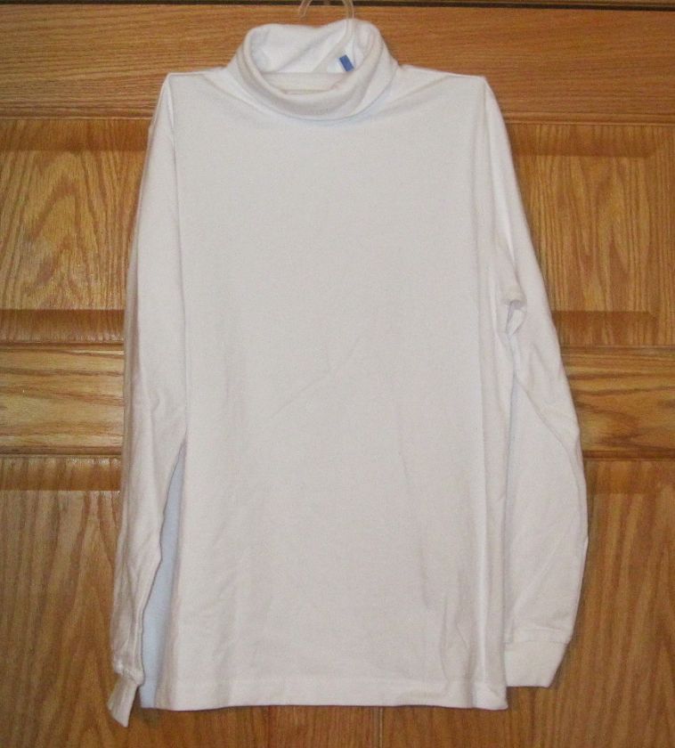 NEW BOYS WHITE TURTLE NECK SHIRT•COTTON•SM•MED•LRG•X L 