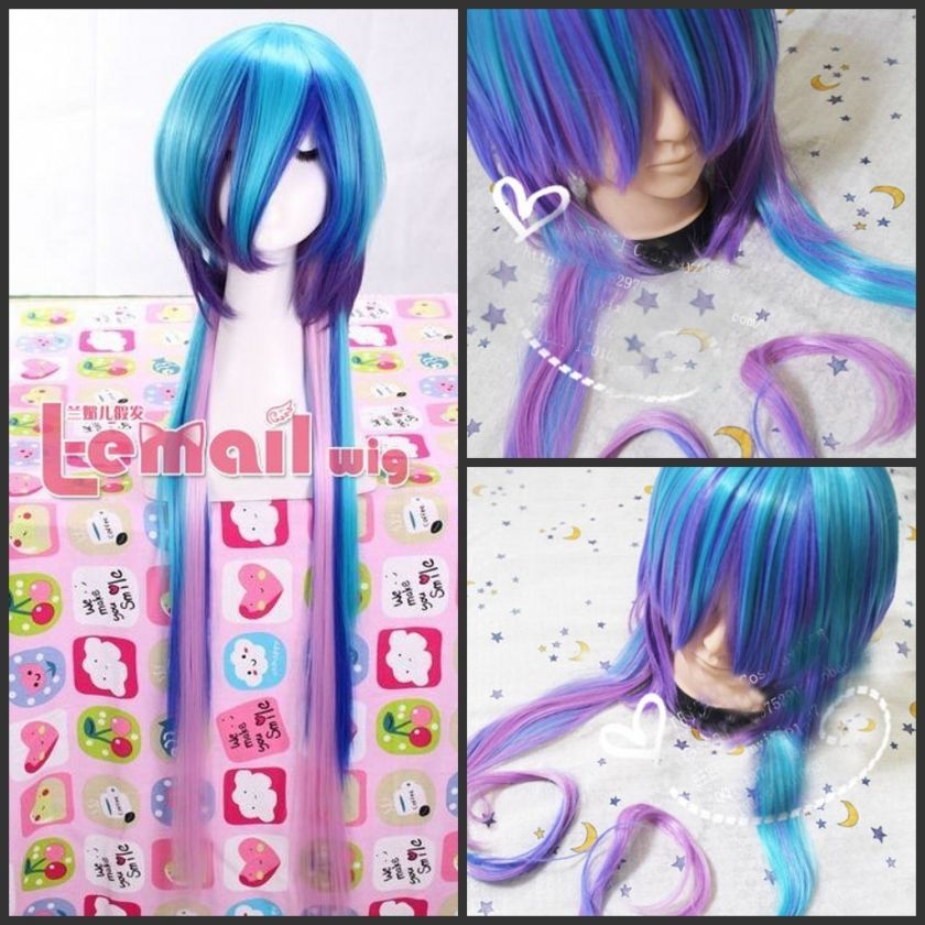 80cm Vocaloid 3 AOKI LAPIS LONG Straight Multi color cos cosplay hair 