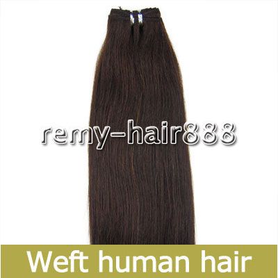 50W Indian Remy Weft human hair extensions#02,16,80g  