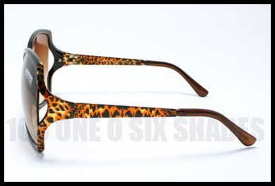 GIRAFFE Animal Womens Oversized Retro Sunglasses TORT  