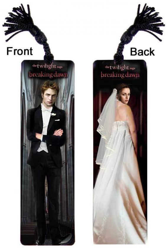   BOOKMARK w/Tassel BREAKING DAWN EDWARD BELLA Wedding Book Card Dress