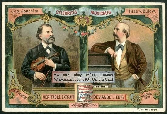 Musicians   Joachim Violin   Von Bulow Piano 1899 Card  