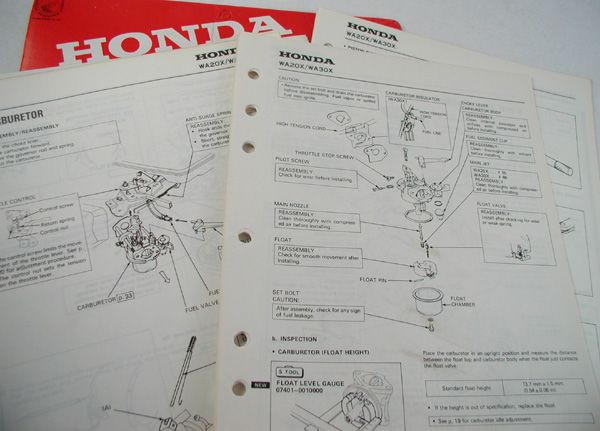 HONDA WA20X WA30X WATER PUMP SHOP SERVICE REPAIR MANUAL  