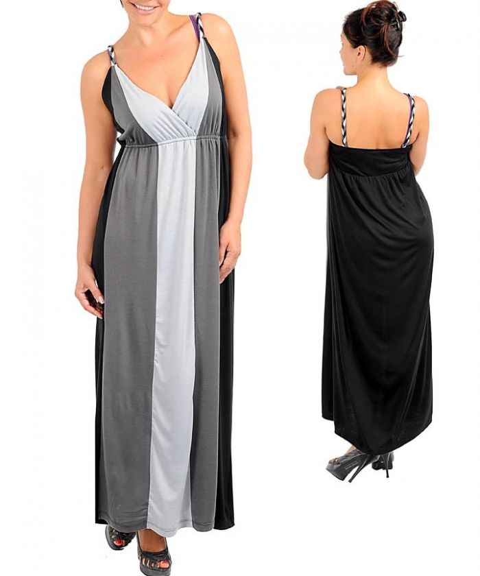 SeXY WoMeNS PLuS SiZe WRaP BuST STReTCHY CoLoR BLoCK LoNG MaXi SuMMeR 