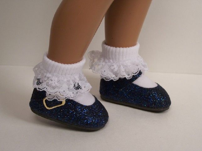 NAVY BLUE Glitter Doll Shoes FOR 16  17 Sasha♥  