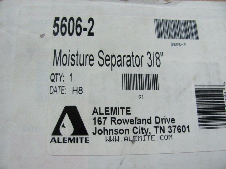 Alemite 5606 2 Air Compressor MOISTURE SEPARATOR 3/8in MAX 250psi 