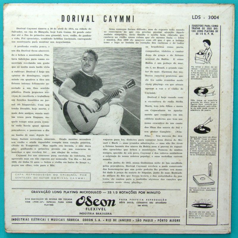 10 DORIVAL CAYMMI CANCOES PRAIEIRAS SAMBA 1954 BRAZIL  