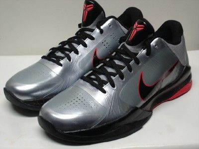 NIKE ZOOM KOBE V 5 WOLF GREY RED BLACK LAKERS SZ 11.5  