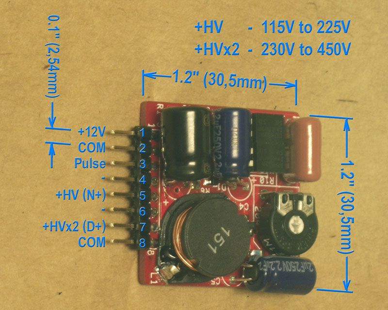 Dual HV Power Supply 110V 450V out, Nixie Dekatron CRT  