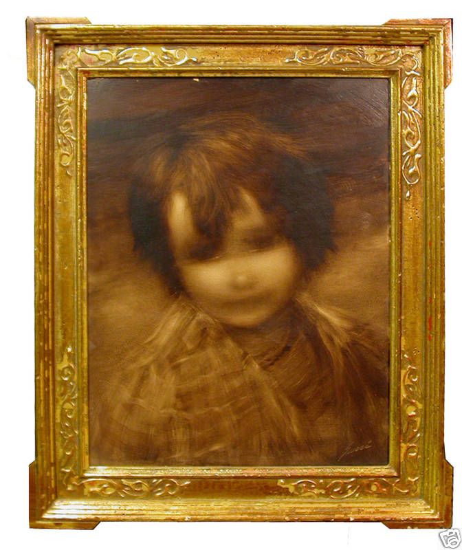 Childs Face In Sepia by Sussi, Alfred  