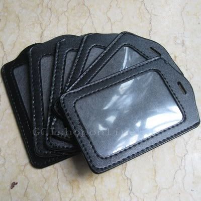 Lot 10 Business ID Card Badge Holder Vertical Black VL  