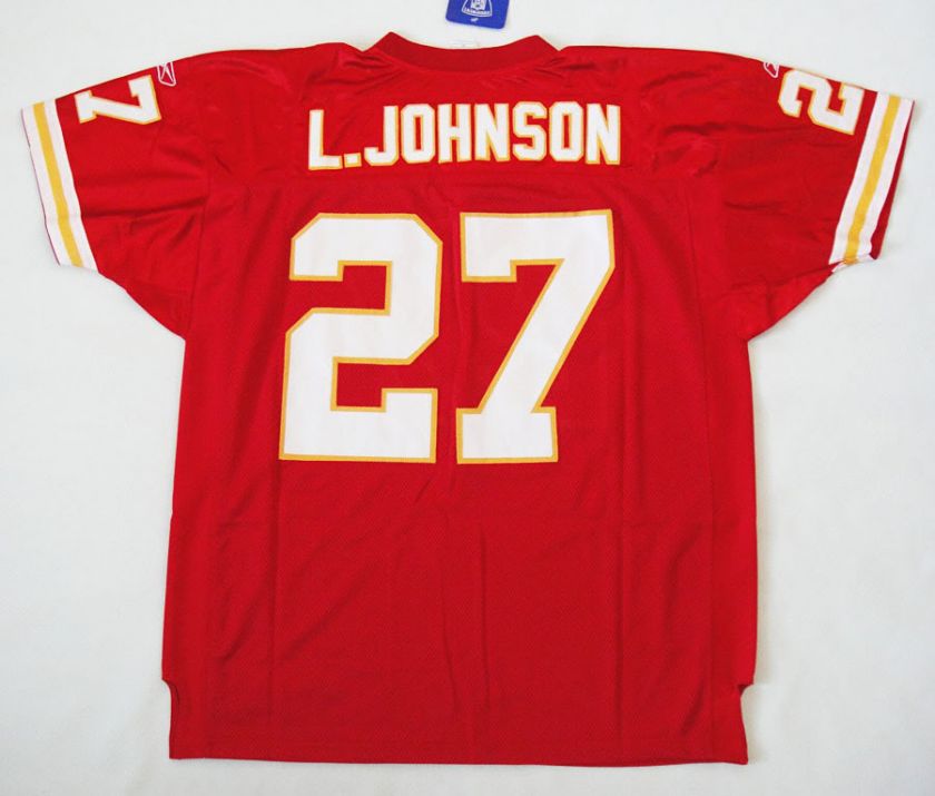   LARRY JOHNSON ON FIELD JERSEY 48 M KANSAS CITY CHIEFS NFL RBK  