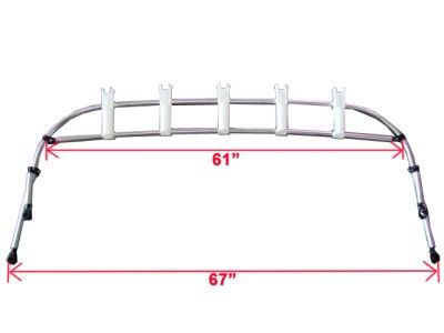   on all standard bimini tops anodized aluminum frame 5 rod holders