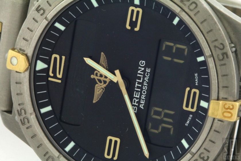   AEROSPACE F56062 RARE TITANIUM/18K GOLD MENS ANALOG/DIGITAL WATCH