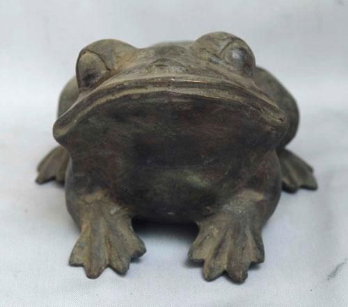 Indonesia) Giant Frog Bronze/Brass Animal Statue 19th Century. Rare 